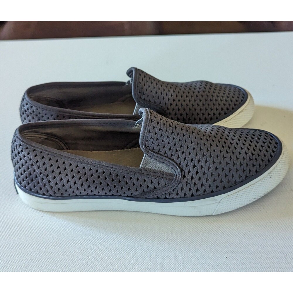 Sperry Womens Perforated Slip On Shoes Sz 6.5 M Casual Seaside Sneakers NAVY
